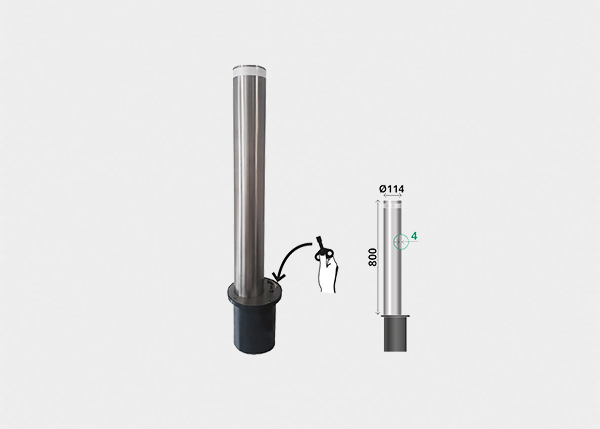 Site Furnishing ,Bollards ,HEXT Bollard Removable Ø114 X 800